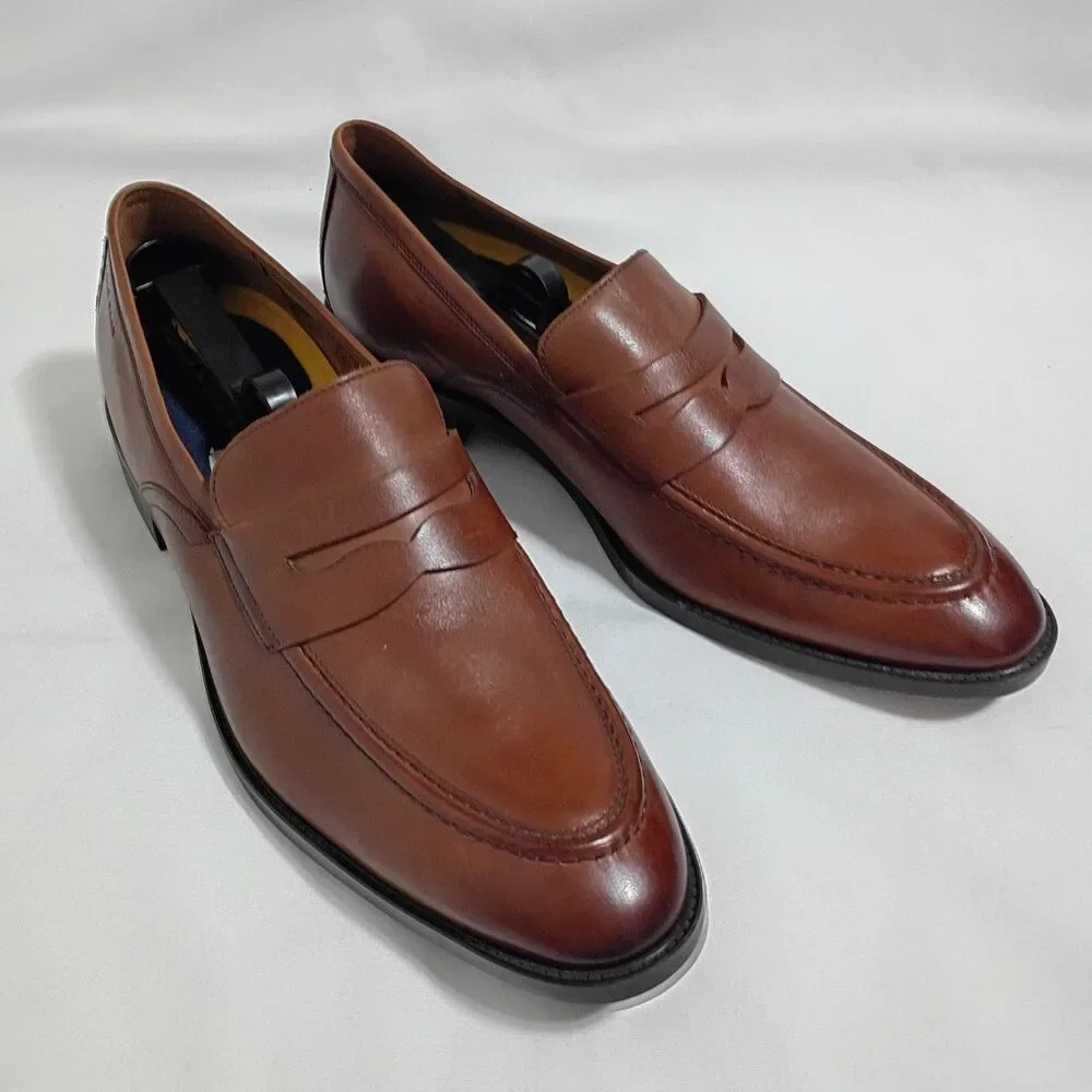 NEW Cole Haan Grand C33224 Penny Loafer Brown Leather Dress Shoes Mens US 12